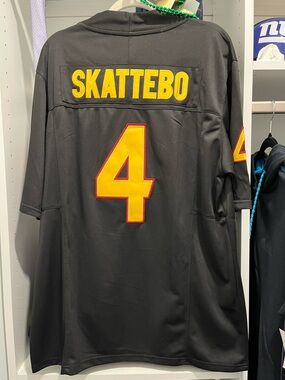 Skattebo College Jersey. Says medium but more of a Large..!